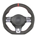 Custom Hand Sewing Black Suede Steering Wheel Covers for Volkswagen VW Golf 6 GTI MK6 Polo Scirocco R Passat CCR-Line 2010