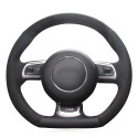 for Audi TT 2008-2015 New Design Custom Stitched Suede Leather Steering Wheel Cover 