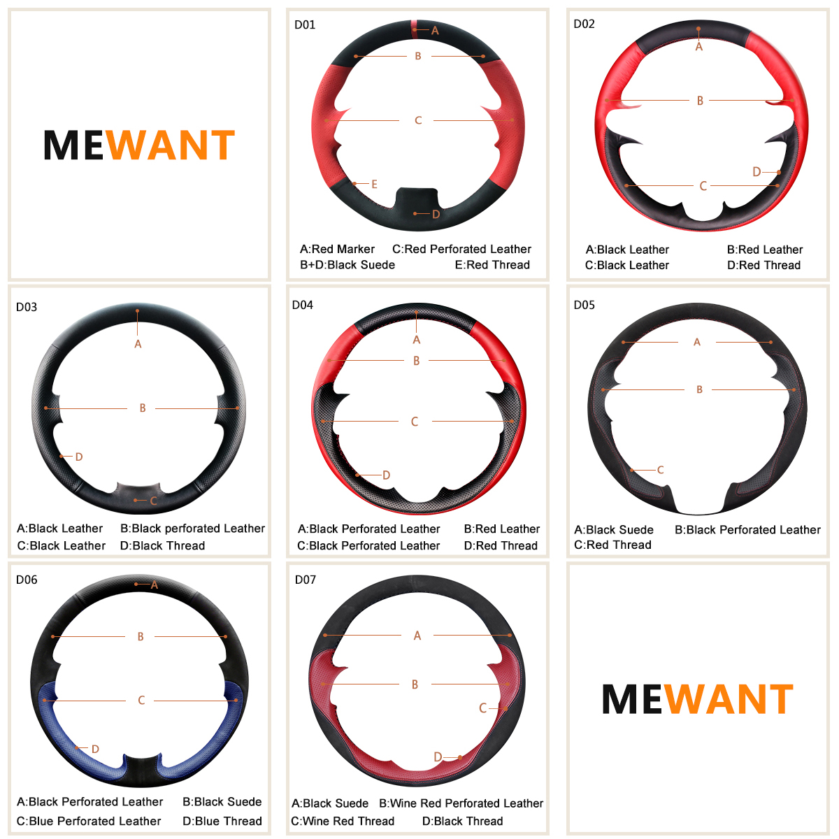 Design M2 Series of Mewant Steering Wheel Cover