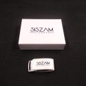 white leather usb box with printed logo
