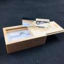 crystal usb with wood box packing