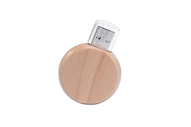 Round Wood USB Flash Drive
