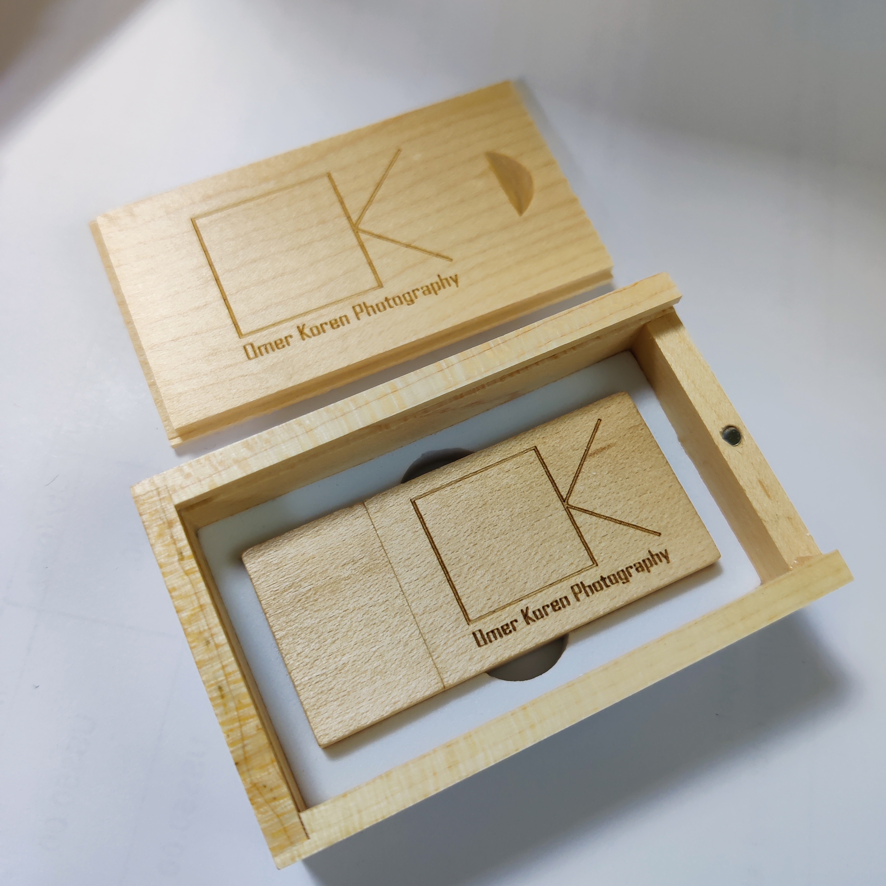 Thick Maple USB Flash Drive W-267 & Wood USB Box Set