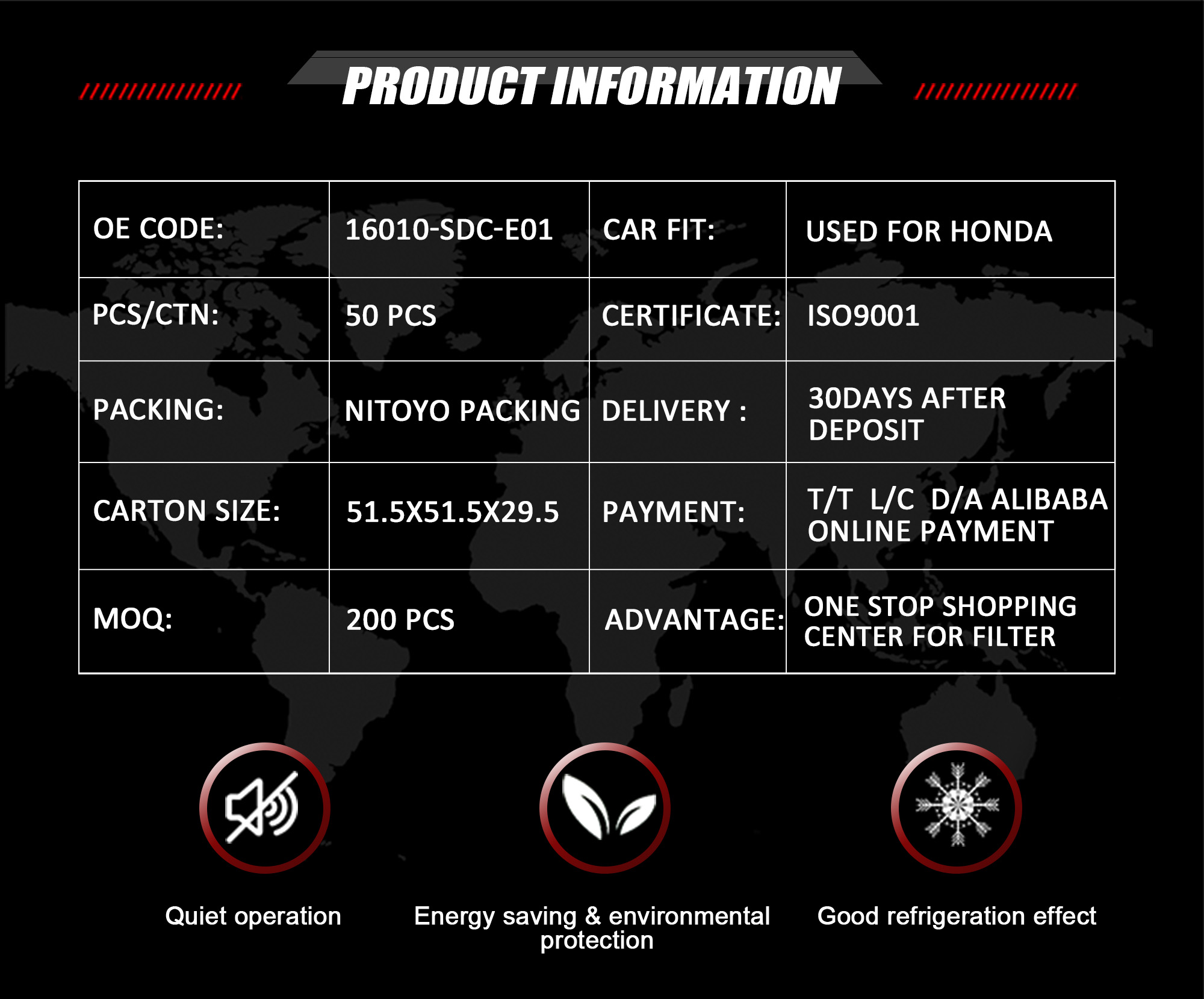 16010-SDC-E01 Fuel Filter Used For Honda