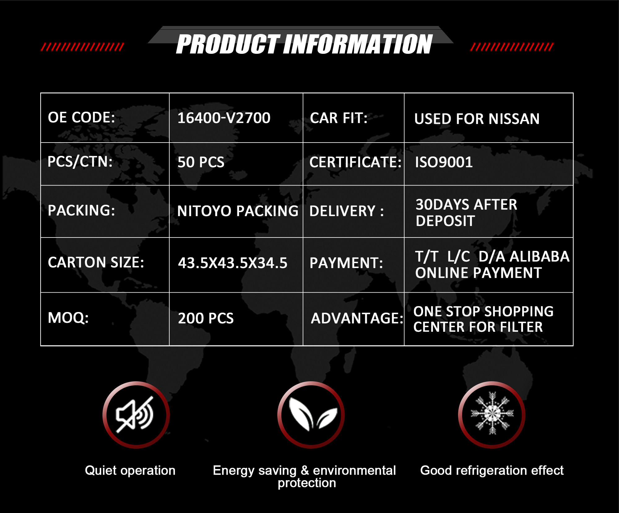 16400-V2700 Fuel Filter Used For Nissan
