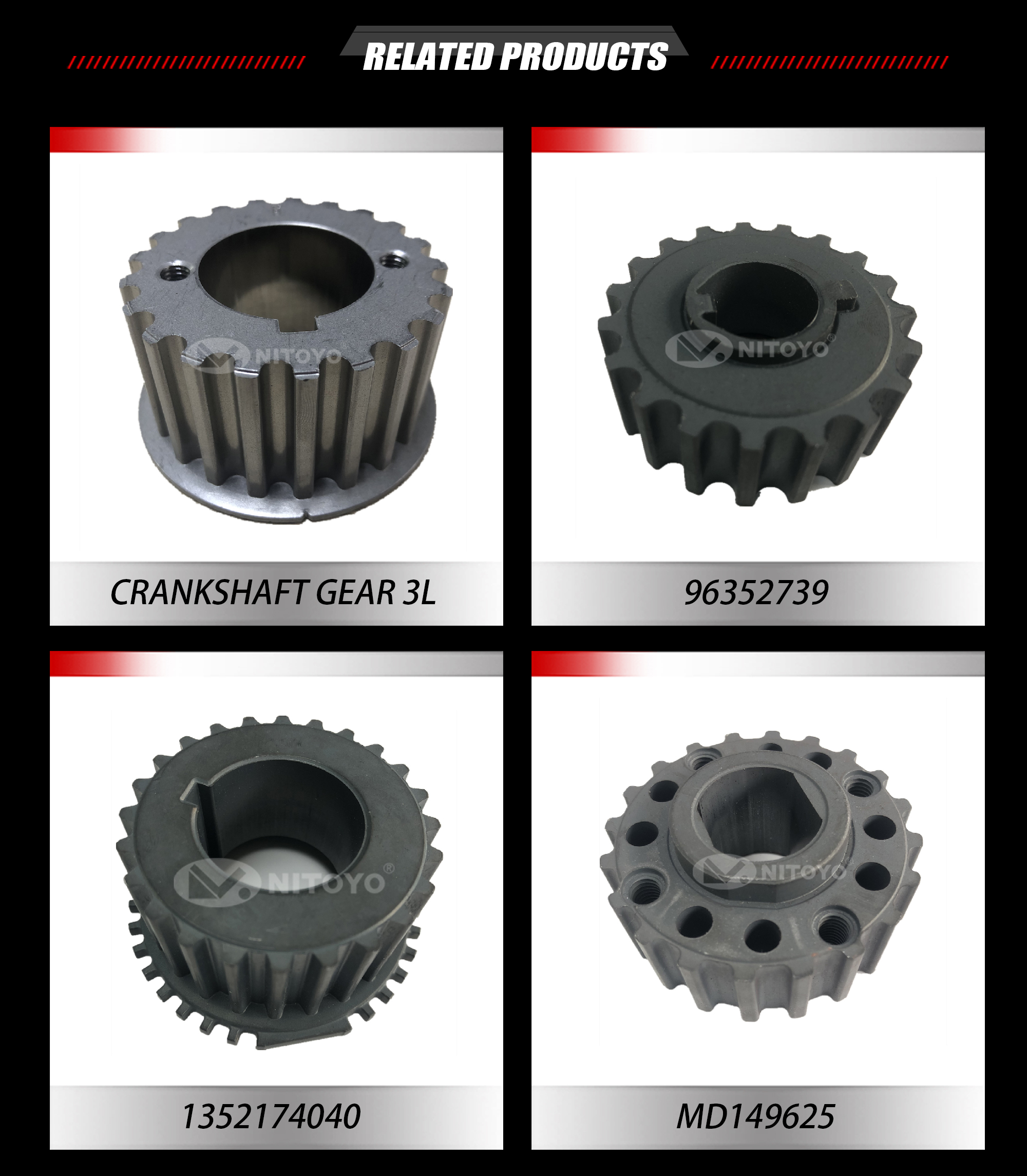 1352154030 Crankshaft Gear Used For TOYOTA 3L