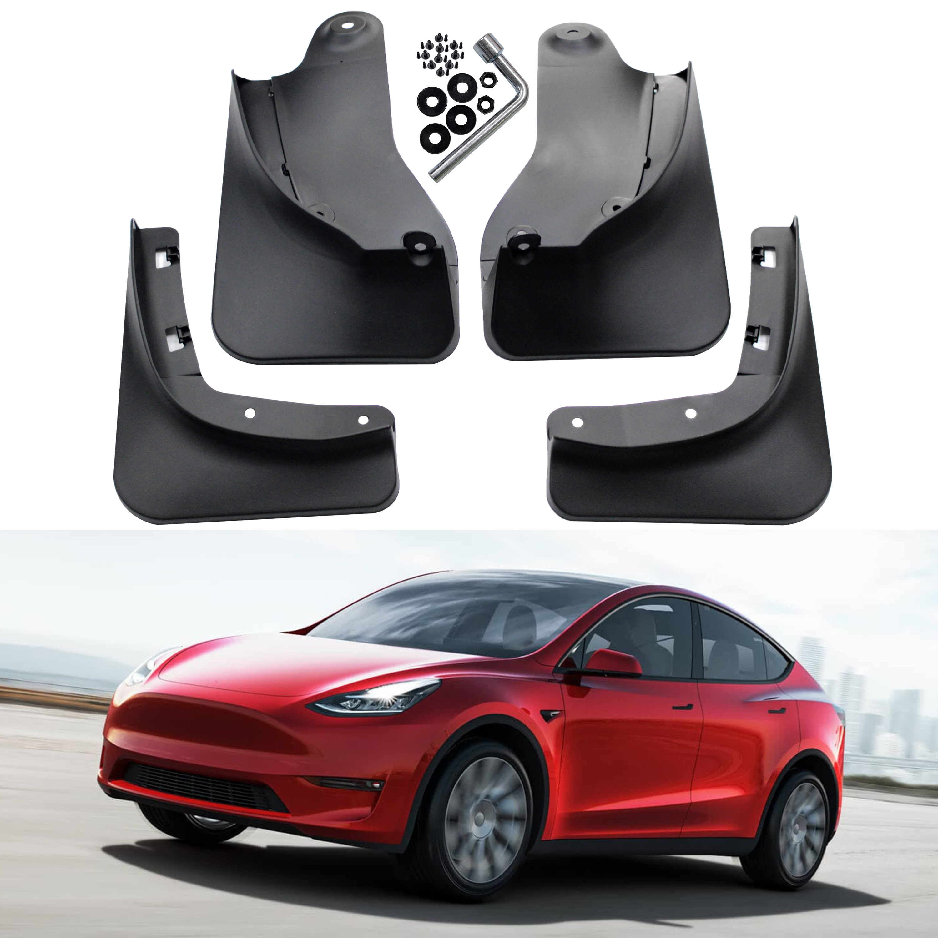 NITOYO Auto Body Parts Mud Flap Splash Guards Car Fender Mudguards For Tesla  Model Y
