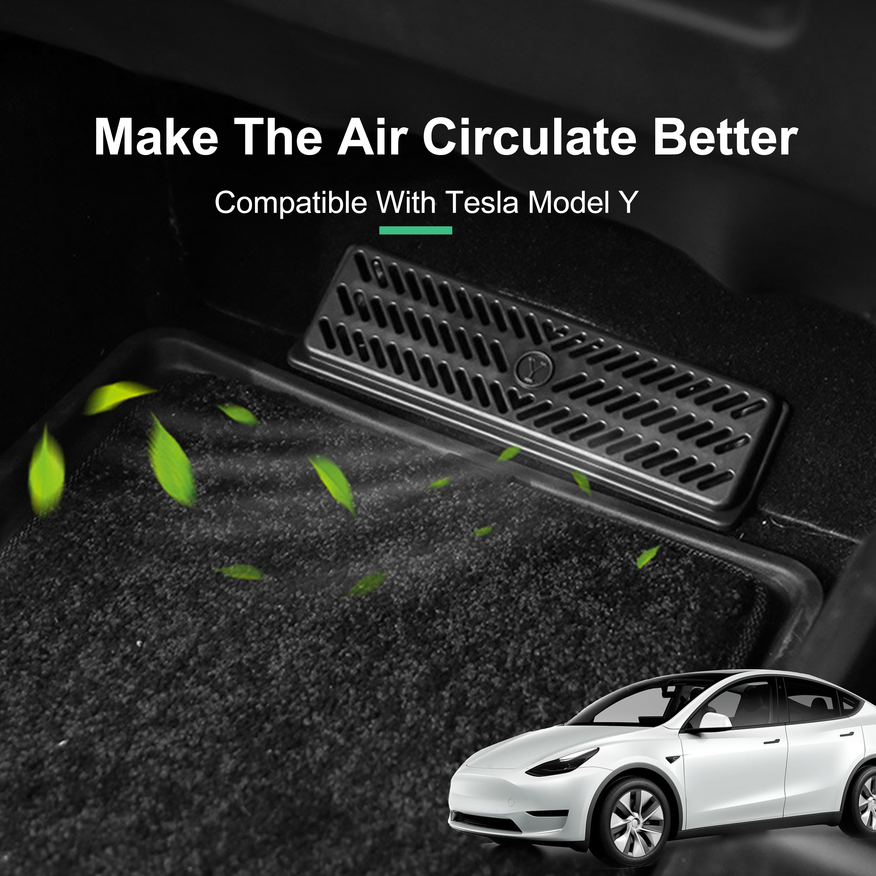 NITOYO Car Interior Accessories Air Outlet Under Seat Protective Cover Backseat Air Flow Vent Cover For Tesla Model Y