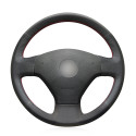  for Volkswagen VW Jetta 5 2006-2010 Comfortable Customized DIY Black Leather Steering Wheel Covers