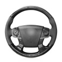 for Toyota Camry 2012-2014 Custom Hand Sewing Carbon Suede Steering Wheel Cover 