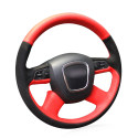 Custom Hand Stitching Suede Leather Steering Wheel Cover for Audi A3 A4 B8 A6 C6 A8 Q5 Q7 S8
