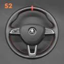 Steering Wheel Cover for Skoda Fabia Citigo Karoq Rapid Kodiaq Scala Octavia Roomster Superb Yeti 2013-2019 (3)