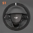 For Cadillac CTS ATS 2013-2016 Car Interior Accessories Custom Hand Stitching Steering Wheel Cover 
