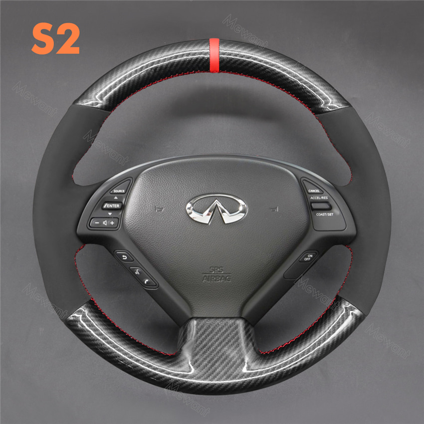 For Peugeot 2008 2013~2018 Year Car Steering Wheel Cover Carbon