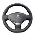 For Peugeot 308 2012-2014 Black Genuine Leather Car Steering Wheel Cover 