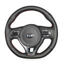Hand Stitching Black Leather Steering Wheel Cover Wrap for Kia K5 Optima Sportage KX5 2016-2019