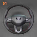Hand Stitching Black Artificial Faux Leather Steering Wheel Cover Wrap for Kia Sportage 3 2011-2015 Kia Ceed Cee'd 2010-2012