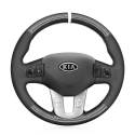 Hand Stitching Black Artificial Faux Leather Steering Wheel Cover Wrap for Kia Sportage 3 2011-2015 Kia Ceed Cee'd 2010-2012