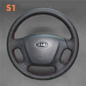 Hand Sewing Steering Wheel Cover for UK Kia Carens 2 Rondo 2 2008-2012