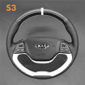 Best Hand Sewing Steering Wheel Cover for Kia Picanto 2 2011-2017 (2)