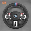 For BMW (M Sport) M3 M4 M5 M8 F80 F82 F90 F91 F96 F97 F98 G30 G31 G32 X3 X4 X5 X6 M Custom hand sewing steering wheel Cover (6)