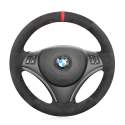 For BMW E81 E82 E84 E87 E88 E90 E91 E92 E93 X1 2009-2001 Leather DIY Hand Sewed Car Steering Cover Wheel