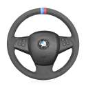 For BMW X5 E70 2006-2013 Custom Made Leather Suede Steering Wheel Covers DIY 