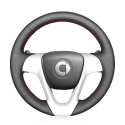 for Smart Fortwo 2009-2013 Smart Forjeremy 2013 Black Leather Car Steering Wheel Cover 