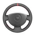 For Renault Clio 2 Twingo 2 Logan 1 Sandero 1 Hand Sewing Artificial Leather Custom Steering Wheel Cover 