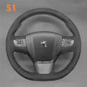 For Peugeot 408 2014 2015 Custom Hand Sewing Car Steering Wheel Cover 