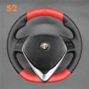 For Alfa Romeo Giulietta 2014-2021 DIY Hand Sewing Steering Wheel Cover (4)