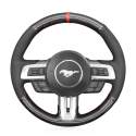 For Ford Mustang 2015-2021 Custom Hand Stitching Suede Leather Steering Wheel Cover 