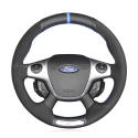 For Ford Focus ST 2012-2014 Custom Hand Suede Leather Steering Wheel Cover 