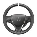 For Acura TLX A-Spec 2018-2020 Customize Styling Hand-Stitched Black Red Genuine Leather Car Steering Wheel Cover 