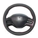 for Honda Civic 2006-2008 Hnad-Stitched Durable Black Leather Car Steering Wheel Cover 
