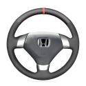 For Honda Accord 7 2002-2005 Customize Hand-Stitched Black Artificial Leather Car Steering Wheel Cover (3-Spoke)