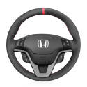 For Honda CRV CR-V 2007-2011 Personalized Customize Hand-Stitched Black Leather Car Steering Wheel Cover 