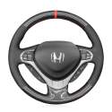 For Honda Spirior Accord 2011 Customize High Quality Hand-Stitched Black Genuine Leather Car Steering Wheel Cover 