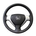 For Honda City Fit Jazz 2007-2008 Customize Hand-Stitched Unique Style Genuine Leather Car Steering Wheel Cover 