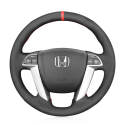 For Honda Accord 8 2008-2013 Odyssey Pilot 2012-2015 Black Genuine Leather Car Steering Wheel Cover 