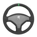 For Peugeot 308 2007-2013 Black Leather Car Steering Wheel Cover