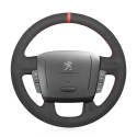 For Peugeot Boxer 2006-2019 Black Artificial Leather Car Steering Wheel Cover 
