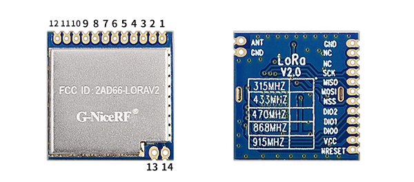 Pins of SX1276 LoRa Module LoRa1276