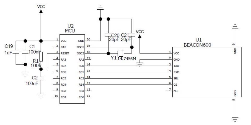 Typical application circuit of Beacon Module Beacon600