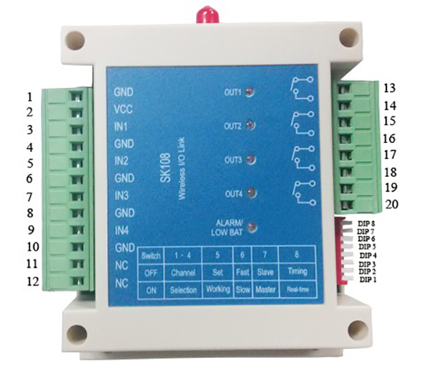 Pins of wireless relay module SK108H