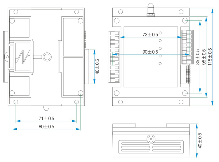Mechanical Dimensions of Wireless Switch Module SK106