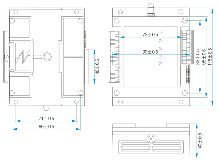 Mechanical Dimensions of wireless switch module SK509