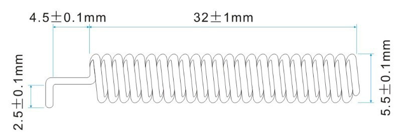 Sizes of Spring Antenna SW433-TH32
