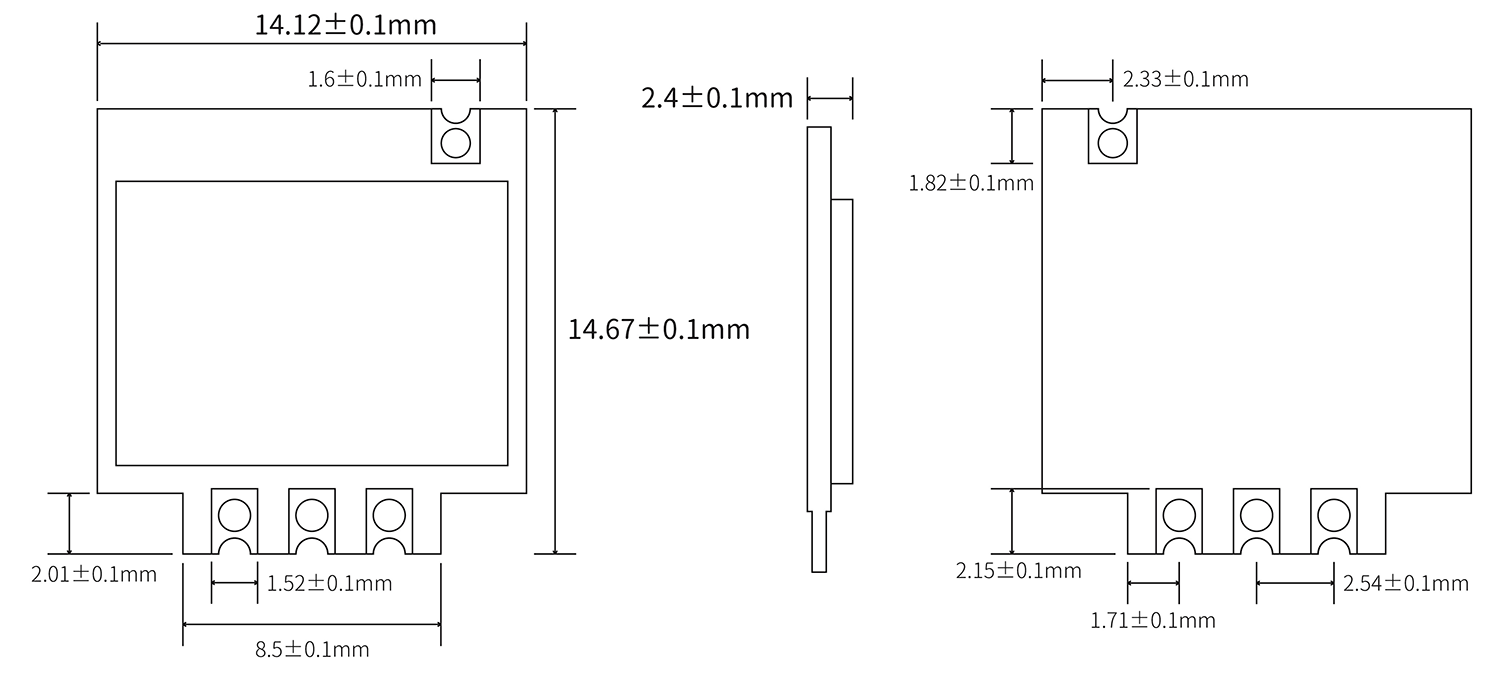 Mechanical dimensions of 433mhz ask transmitter module STX883Pro