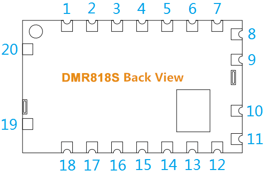 Pins of DMR Walkie Talkie Module DMR818S